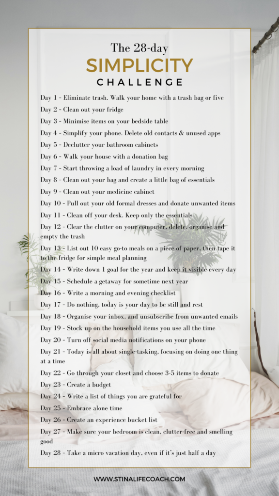 28-day simplicity challenge pinterest pin